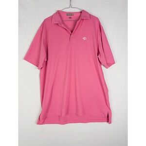 Peter Millar Summer Comfort Polo Shirt Mens L Pink Logo Golf Performance